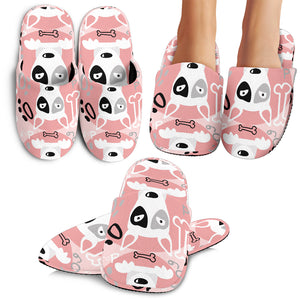 Bull Terrier Pattern Print Design 03 Slippers