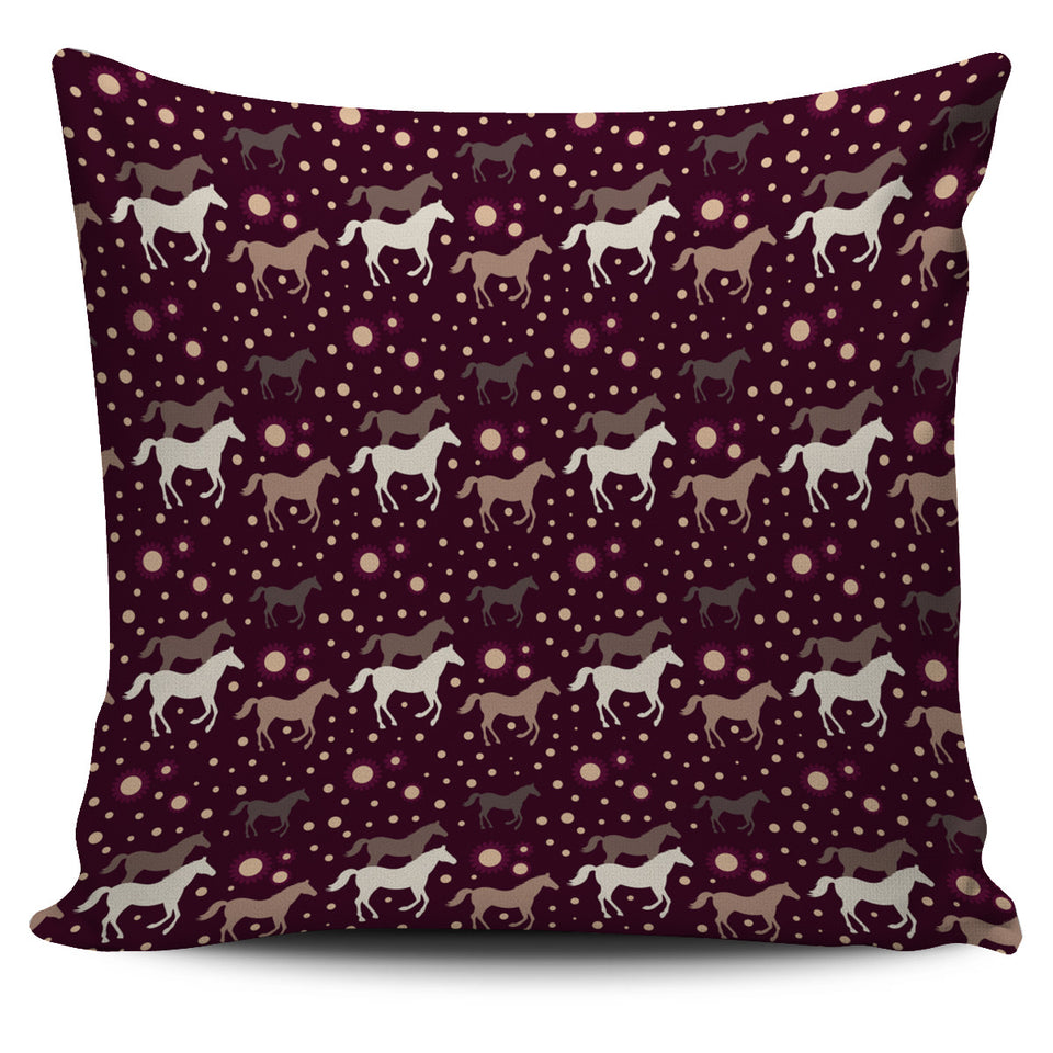 Horse Pattern Background Pillow Cover