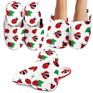 Ladybug Pattern Print Design 01 Slippers