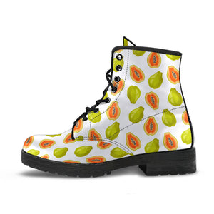 Papaya Pattern Theme Leather Boots