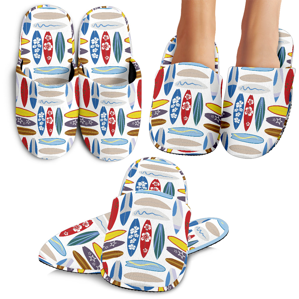 Surfboard Pattern Print Design 02 Slippers