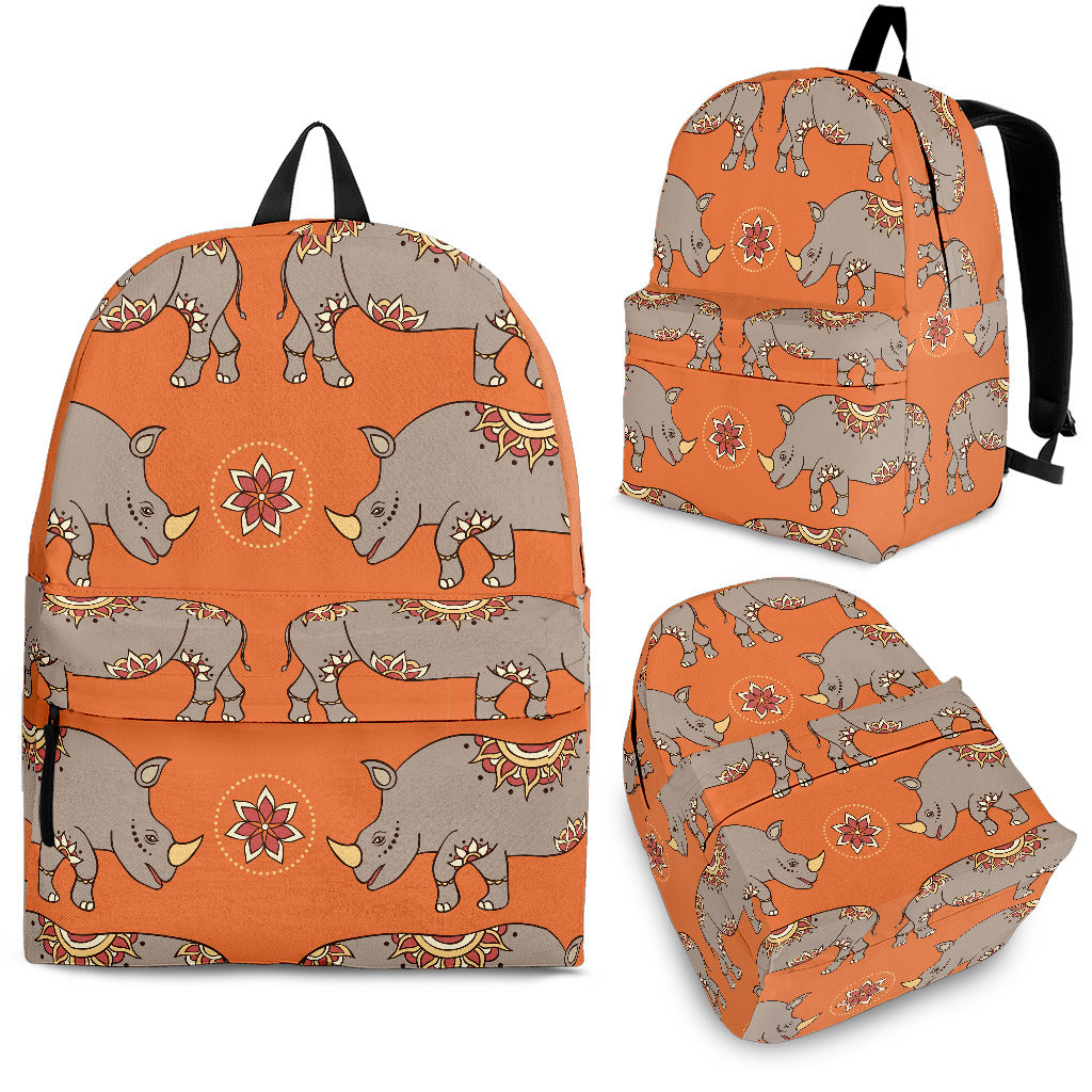 Rhino Pattern Theme Backpack