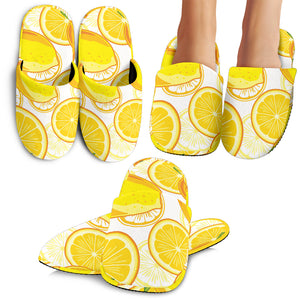 Lemon Pattern Background Slippers