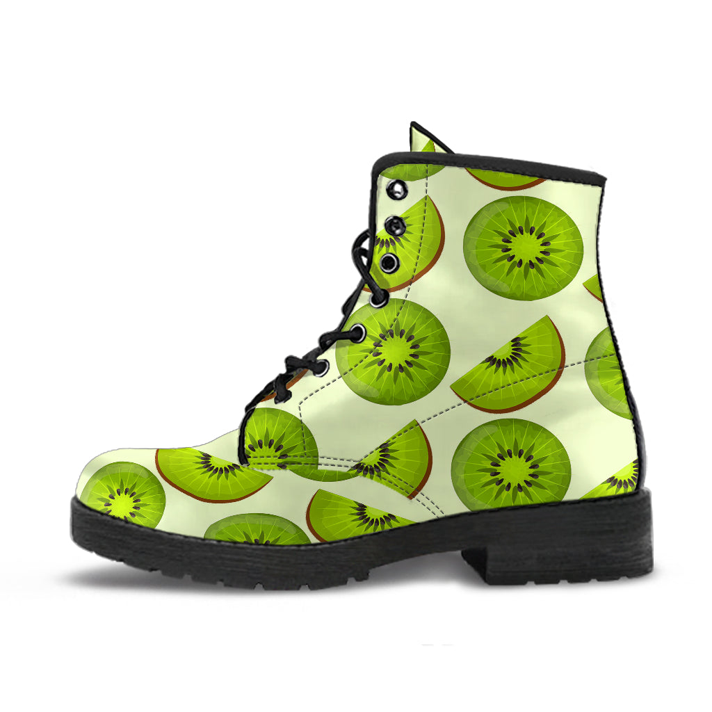 Kiwi Pattern Leather Boots