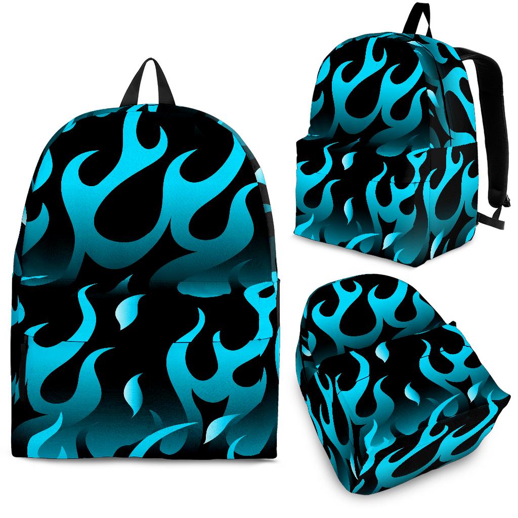 Blue Flame Fire Pattern Background Backpack