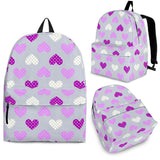 Heart Purple Pokka Dot Pattern Backpack