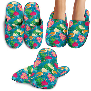 Pelican Pattern Print Design 03 Slippers