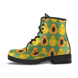 Papaya Pattern Background Leather Boots