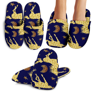 Unicorn Gold Pattern Slippers