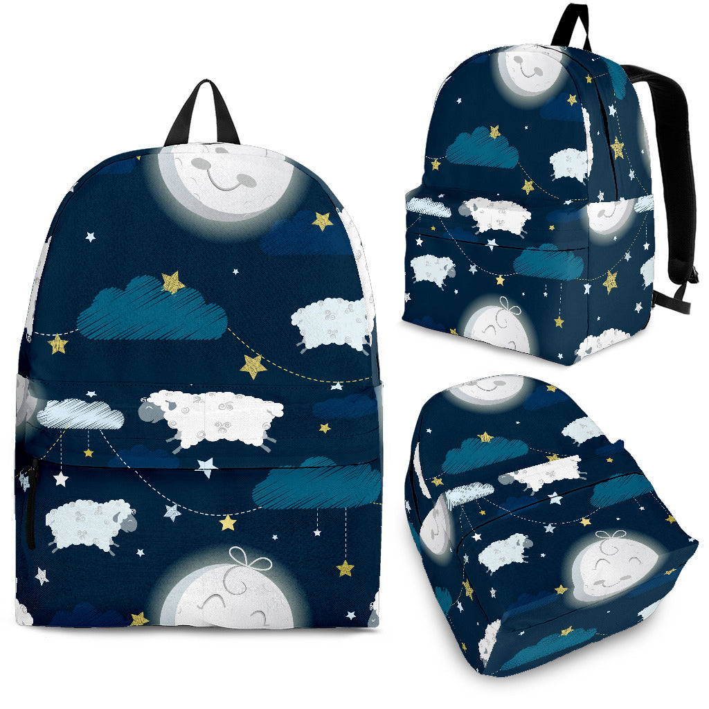 Sheep Playing Could Moon Pattern  Backpack