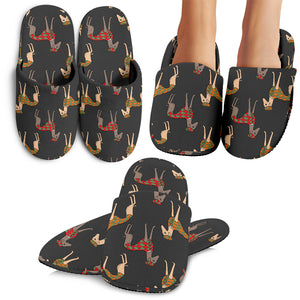 Greyhound Pattern Print Design 01 Slippers