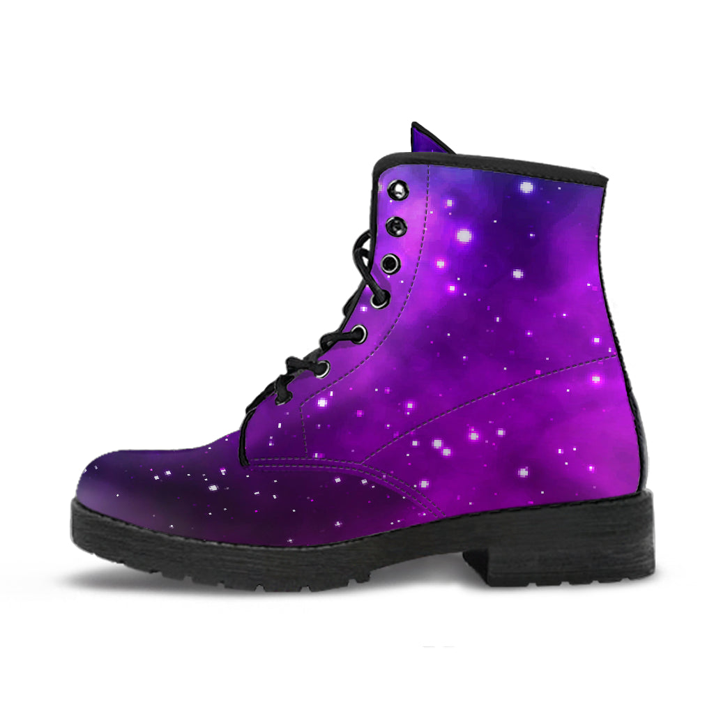 Pink Space Galaxy Pattern4 Leather Boots