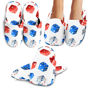 Dice Pattern Print Design 01 Slippers