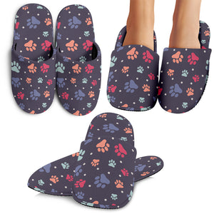 Dog Paws Pattern Print Design 04 Slippers