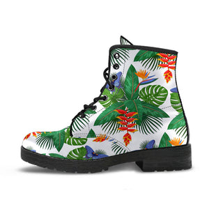 Heliconia Butterfly Leaves Pattern Leather Boots