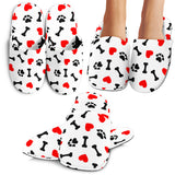 Dog Paws Pattern Print Design 01 Slippers