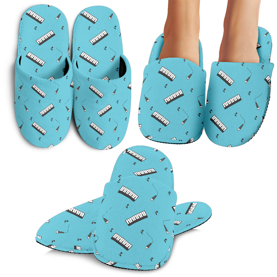 Piano Pattern Print Design 01 Slippers