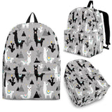 Black and White Llama Pattern Backpack