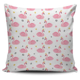 Pink Swan Pattern Pillow Cover
