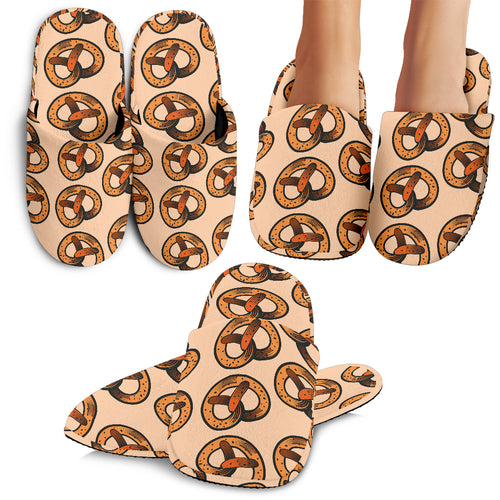 Pretzels Pattern Print Design 02 Slippers