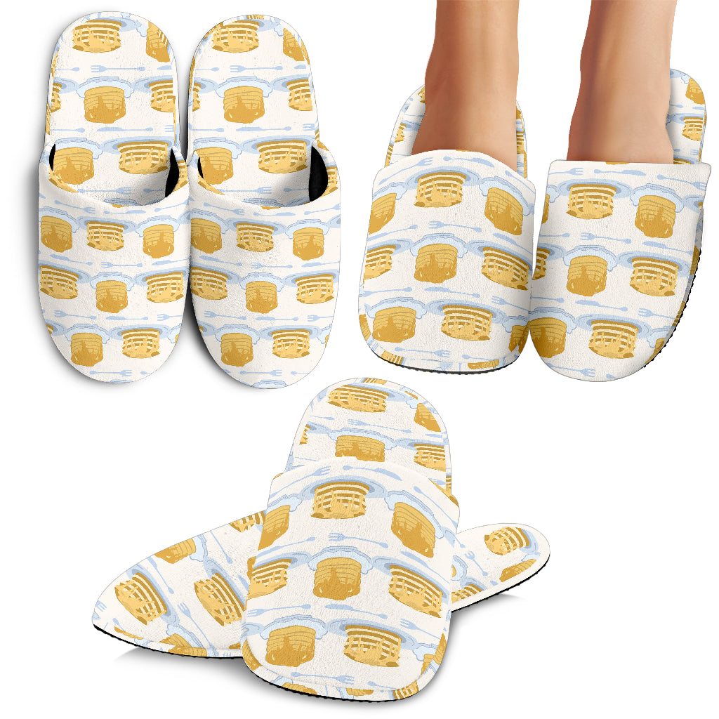 Pancake Pattern Print Design 01 Slippers