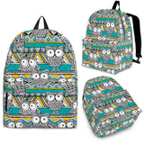 Owl Pattern Green Background Backpack