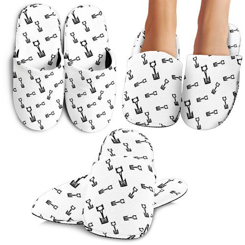 Engine Piston Random Pattern Print Design 04 Slippers