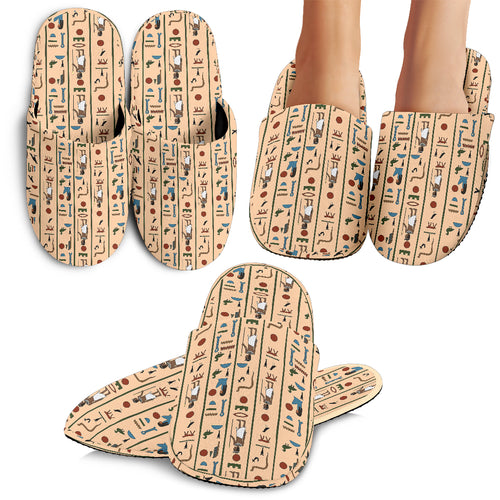 Egypt Hieroglyphics Pattern Print Design 03 Slippers