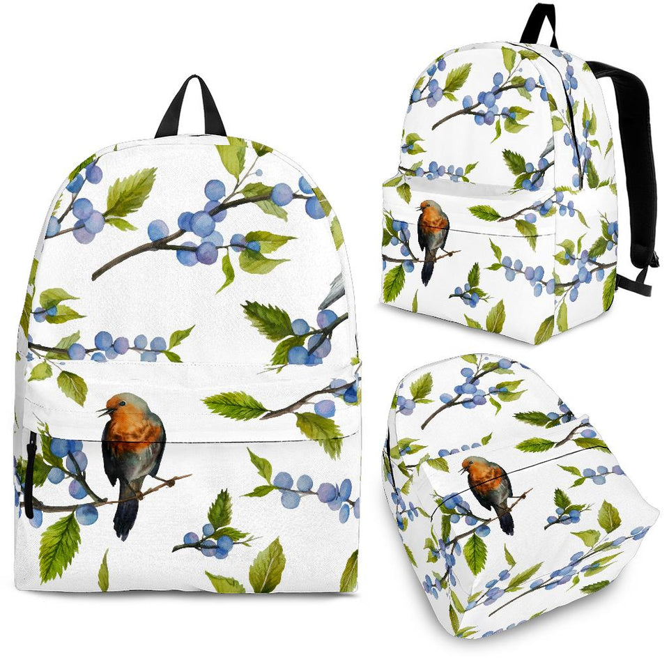 Blueberry Bird Pattern Backpack