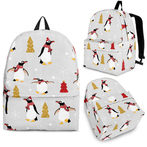 Penguin Christmas Tree Pattern Backpack