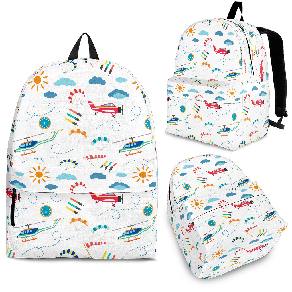 Helicopter Plane Pattern Backpack