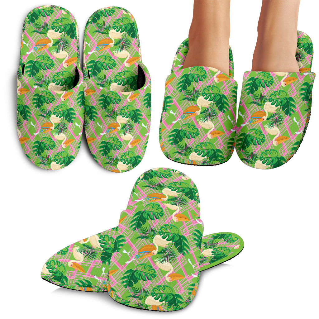 Pelican Pattern Print Design 05 Slippers