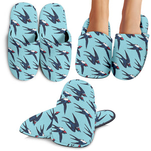 Swallow Pattern Print Design 01 Slippers