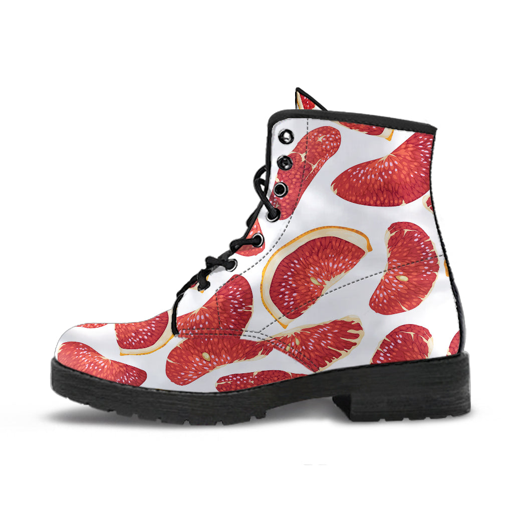 Grapefruit Pattern Leather Boots