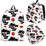 Black Bonsai Pattern Backpack