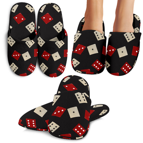 Dice Pattern Print Design 04 Slippers