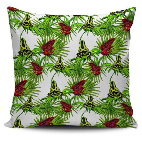 Green Red Frog Pattern Pillow Cover
