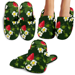Strawberry Pattern Background Slippers