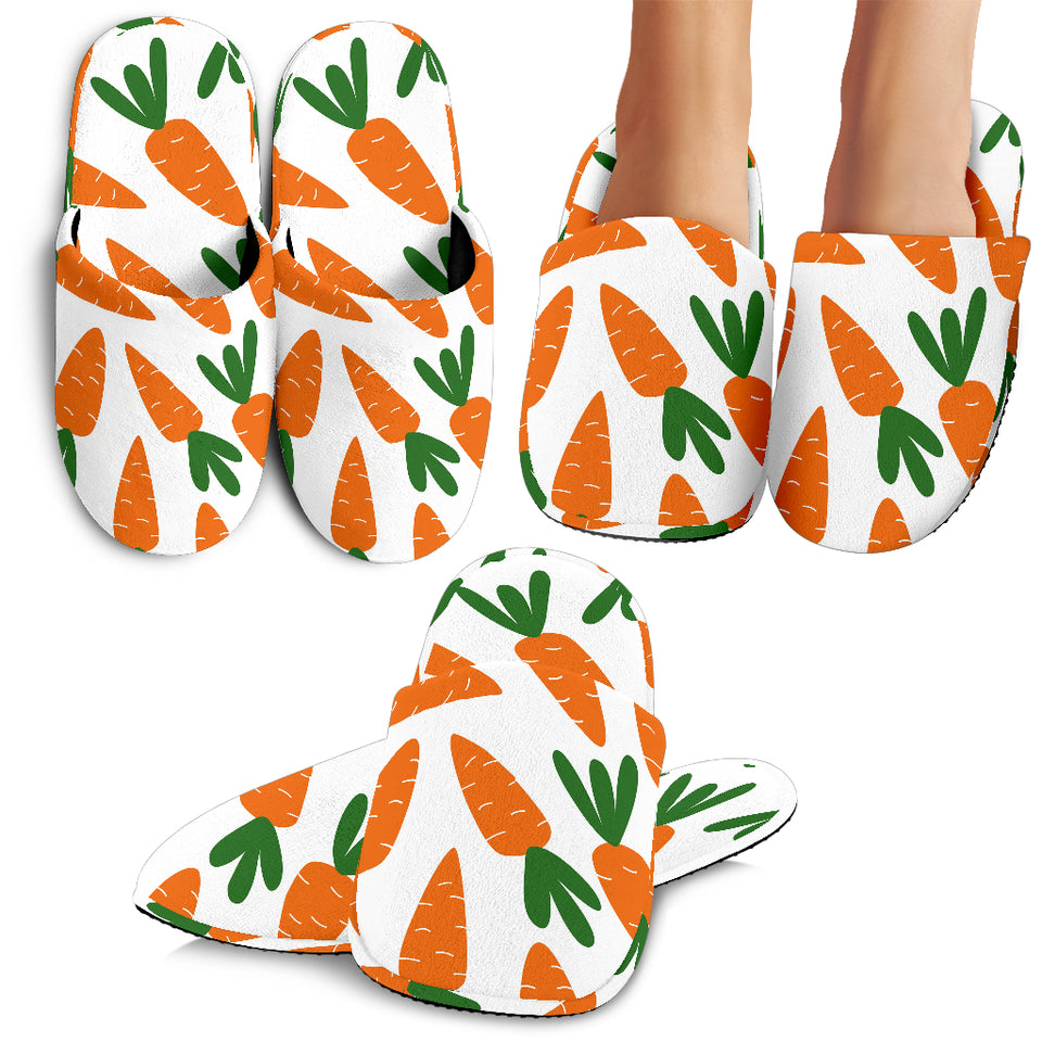 Carrot Pattern Print Design 05 Slippers