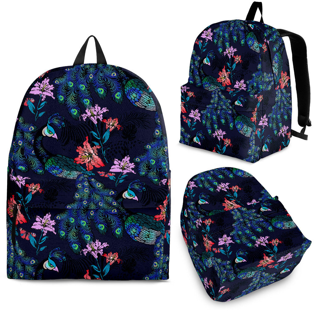 Peacock Feather Pattern Backpack