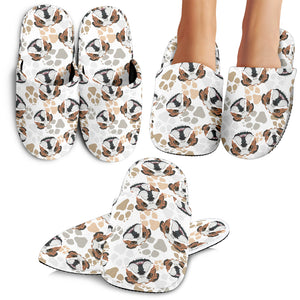 English Bulldog Pattern Print Design 01 Slippers