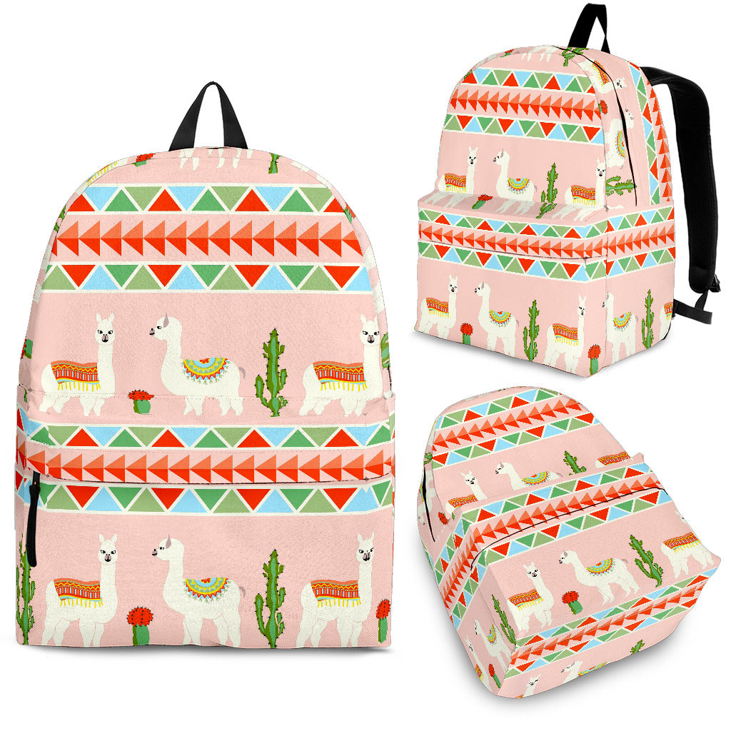 Llama Cactus Pattern background Backpack