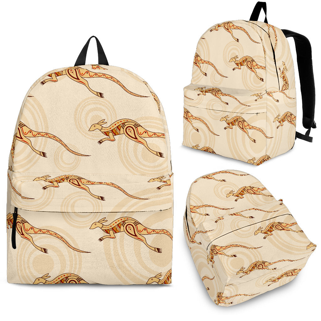 Kangaroo Aboriginal Pattern Background Backpack