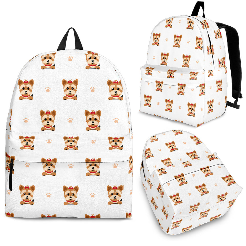 Yorkshire Terrier Pattern Print Design 03 Backpack