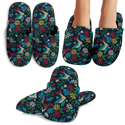 Swallow Pattern Print Design 04 Slippers