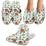 Squirrel Pattern Print Design 02 Slippers