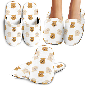 Golden Retriever Pattern Print Design 03 Slippers