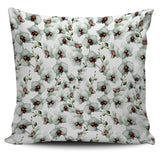 White Orchid Pattern Pillow Cover