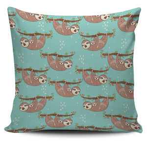 Sloth Mom and baby Pattern Pillow Cover