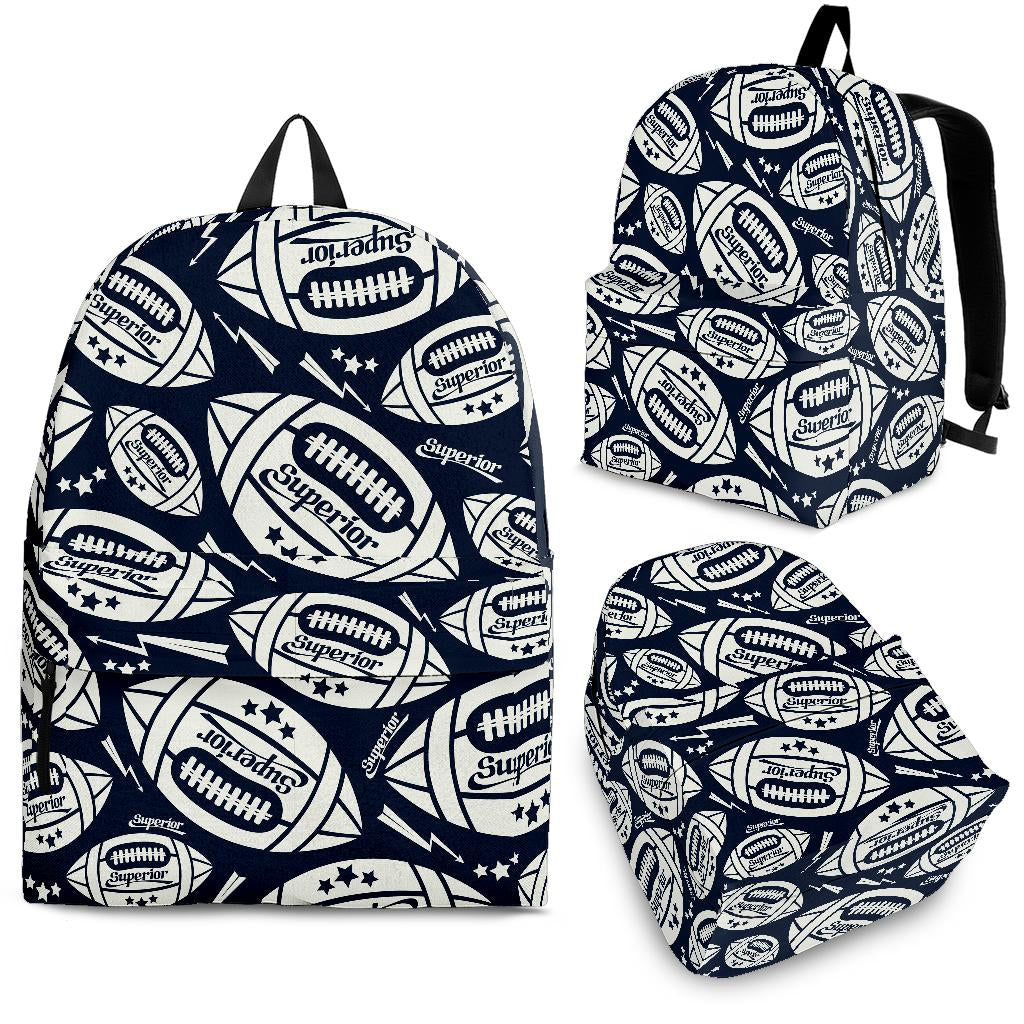 American Football Ball Pattern Backpack